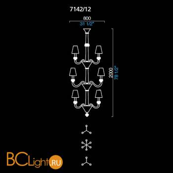 Люстра Barovier&Toso Torpedo Amsterdam 7142/12/CC/NN - Схема