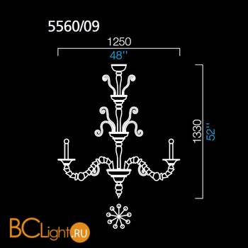 Люстра Barovier&Toso Baikal 5560/09/OO - Схема