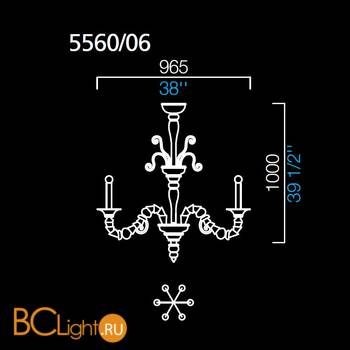 Люстра Barovier&Toso Baikal 5560/06/NN - Схема