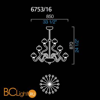 Люстра Barovier&Toso Bissa Boba 6753/16/CC - Схема