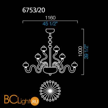 Люстра Barovier&Toso Bissa Boba 6753/20/EL - Схема