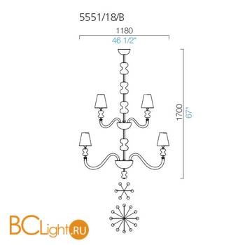 Люстра Barovier&Toso California 5551/18/B/OO/BB - Схема