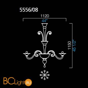 Люстра Barovier&Toso Erfud 5556/08/VL - Схема