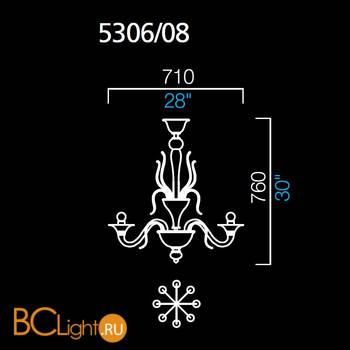 Люстра Barovier&Toso Fauve 5306/08/CC - Схема