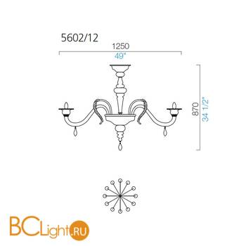 Люстра Barovier&Toso Fez 5602/12/OO - Схема