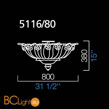 Потолочный светильник Barovier&Toso Grand Hotel 5116/80/OR - Схема