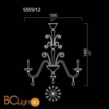 Люстра Barovier&Toso Izmir 5555/12/CC - Схема