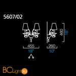 Бра Barovier&Toso Madame J 5607/02/CC/BB/BB - Схема