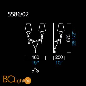 Бра Barovier&Toso Maine 5586/02/AQ/NN - Схема