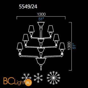 Люстра Barovier&Toso Nevada 5549/24/CC/NN - Схема