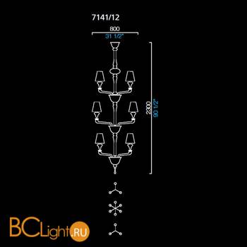 Люстра Barovier&Toso Torpedo Nevada 7141/12/CC/BB - Схема