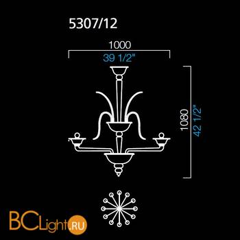 Люстра Barovier&Toso Odile 5307/12/AQ - Схема