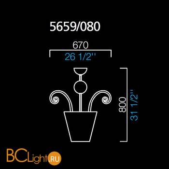 Подвесной светильник Barovier&Toso Old Quark 5659/080/IU/BB - Схема