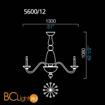 Люстра Barovier&Toso Palladiano 5600/12/NN - Схема