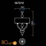Подвесной светильник Barovier&Toso Pandora 5675/10/OO/NO - Схема