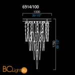 Потолочный светильник Barovier&Toso Penda 6914/100/CB - Схема