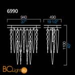 Потолочный светильник Barovier&Toso Penda 6990/NT - Схема