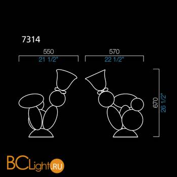 Настольная лампа Barovier&Toso Perseus 7314/WZ - Схема