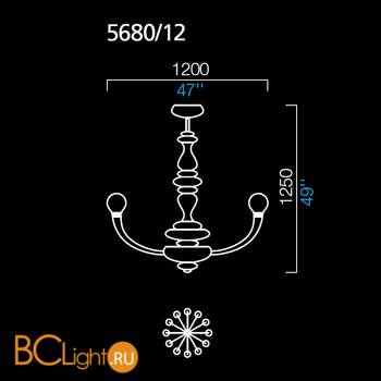 Люстра Barovier&Toso Pigale 5680/12/BC - Схема