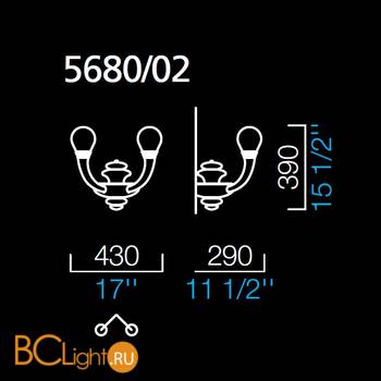 Бра Barovier&Toso Pigale 5680/02/BC - Схема