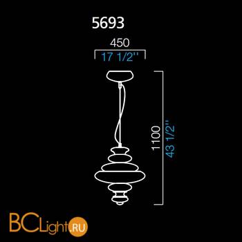 Подвесной светильник Barovier&Toso Pigale 5693/BC - Схема