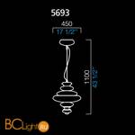 Подвесной светильник Barovier&Toso Pigale 5693/BC - Схема