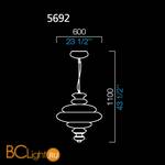 Подвесной светильник Barovier&Toso Pigale 5692/BC - Схема