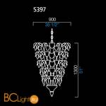 Подвесной светильник Barovier&Toso Piume 5397/OB - Схема