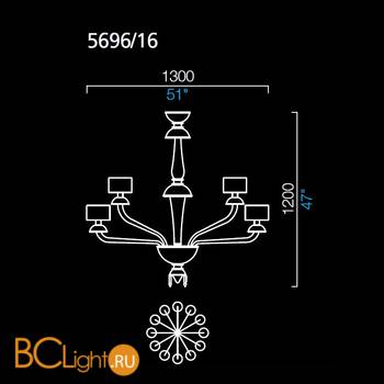Люстра Barovier&Toso Premiere Dame 5696/16/CC/BB - Схема