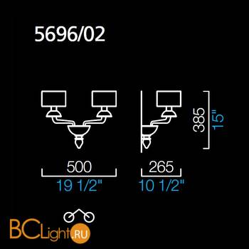 Бра Barovier&Toso Premiere Dame 5696/02/CC/BB - Схема