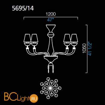 Люстра Barovier&Toso President 5695/14/NN/BB - Схема