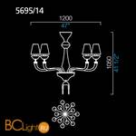Люстра Barovier&Toso President 5695/14/NN/BB - Схема