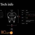 Подвесная люстра на штанге Barovier&Toso Quadri 5718/12/CC - Схема
