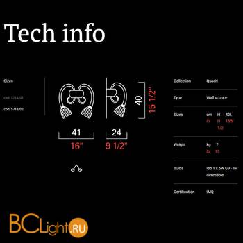 Бра Barovier&Toso Quadri 5718/02/IC - Схема