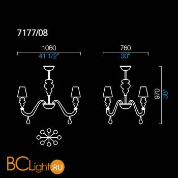 Люстра Barovier&Toso Ran Round 7177/08/AQ/BB - Схема