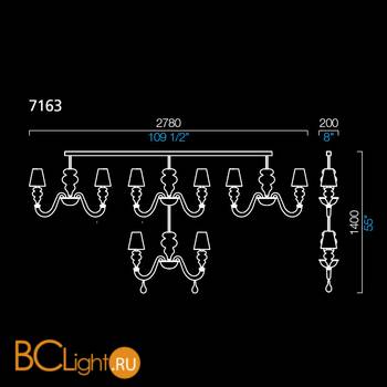 Люстра Barovier&Toso Ran Front 7163/IC/NN - Схема
