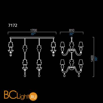 Люстра Barovier&Toso Ran Side 7172/RS/NN - Схема