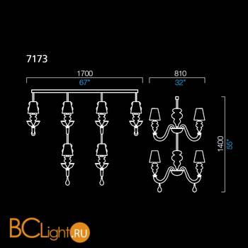 Люстра Barovier&Toso Ran Side 7173/RS/BB - Схема