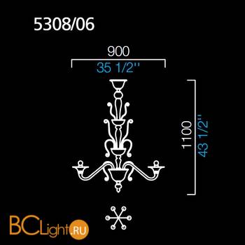 Люстра Barovier&Toso Redon 5308/06/AQ - Схема