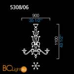 Люстра Barovier&Toso Redon 5308/06/AQ - Схема
