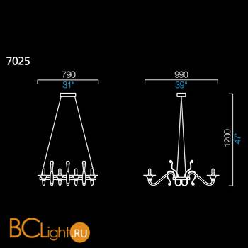 Люстра Barovier&Toso Mood Redon 7025/CC - Схема