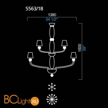Люстра Barovier&Toso Rotterdam 5563/18/CA/NN - Схема