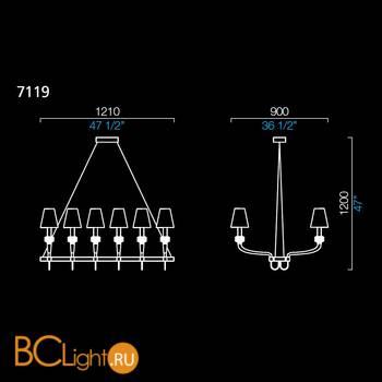 Люстра Barovier&Toso Domo Rotterdam 7119/CC/NN - Схема