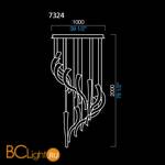 Подвесной светильник Barovier&Toso Swing 7324/BW - Схема