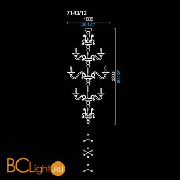 Люстра Barovier&Toso Torpedo Taif 7143/12/LQ - Схема