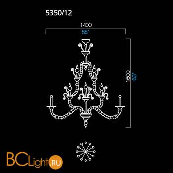 Люстра Barovier&Toso Taif 5350/12/BB - Схема