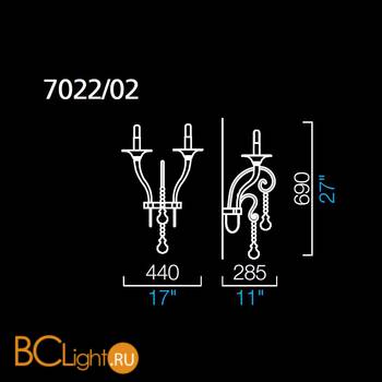 Бра Barovier&Toso Mood Taif 7022/02/CN - Схема