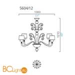 Люстра Barovier&Toso Tangeri 5604/12/OO/BB - Схема