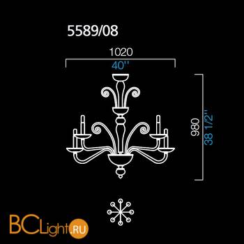 Люстра Barovier&Toso Taymyr 5589/08/RR - Схема