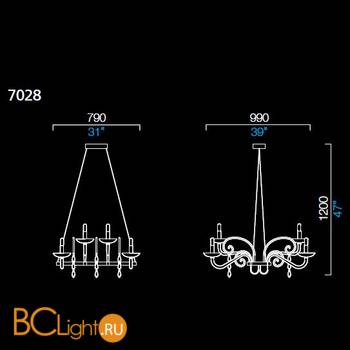 Люстра Barovier&Toso Mood Taymyr 7028/AL - Схема